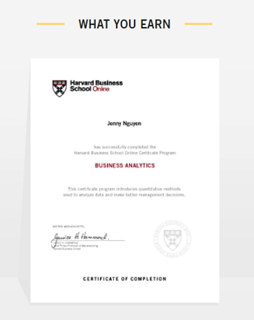 HBS Online
Certificate in Business Analytics